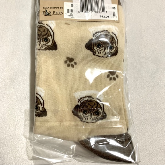 PUG Dog Socks Fun Novelty Dress Casual Unisex - Picture 2 of 2